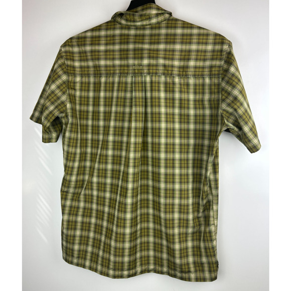 Kuhl Mountain Grown Outdoor Short Sleeve Green Plaid Pearl Snap Shirt Men's XL - Picture 8 of 9
